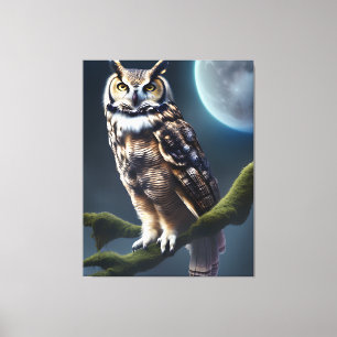 Owl At Night Canvas Print