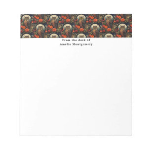 Owl at Night with a Full Moon Pattern Notepad