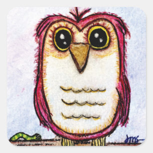 Owl at Rest Square Sticker