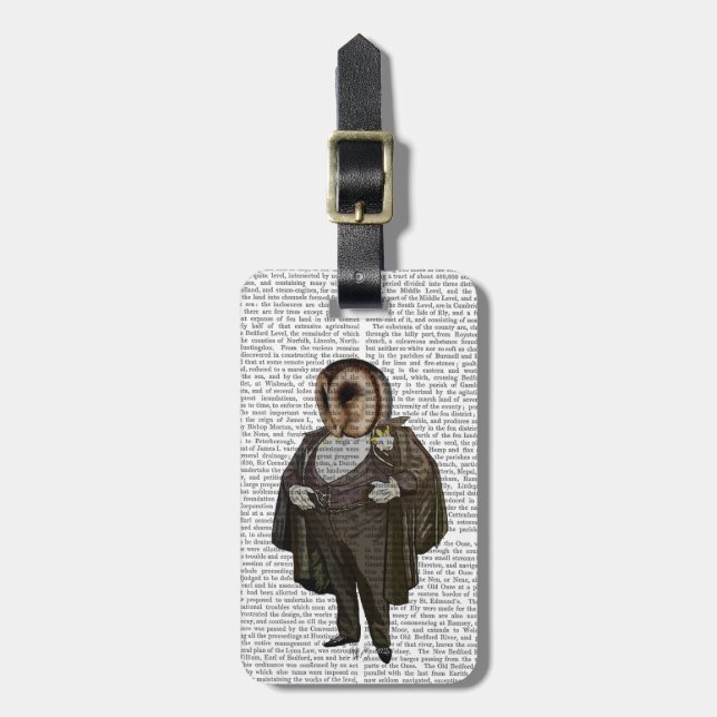 Owl At the Opera Luggage Tag (Front Vertical)