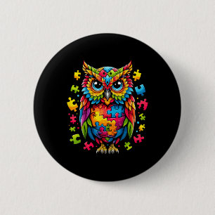 Owl Autism Awareness Puzzle Autism 6 Cm Round Badge