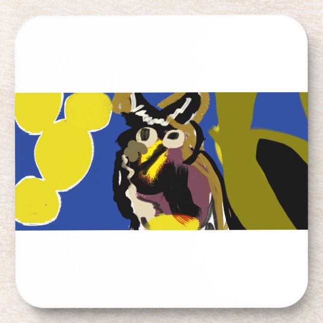 Owl autumn night  coaster (Front)