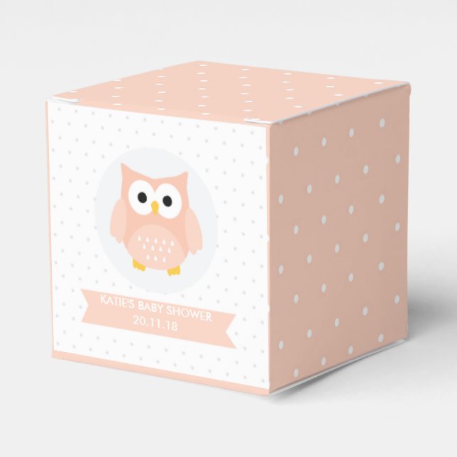 Owl Baby Shower Favour Boxes (Front Side)