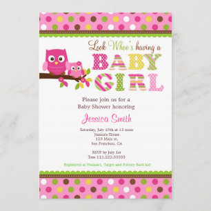 Owl Baby Shower Invitation