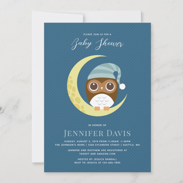 Owl Baby Shower Invitation (Front)