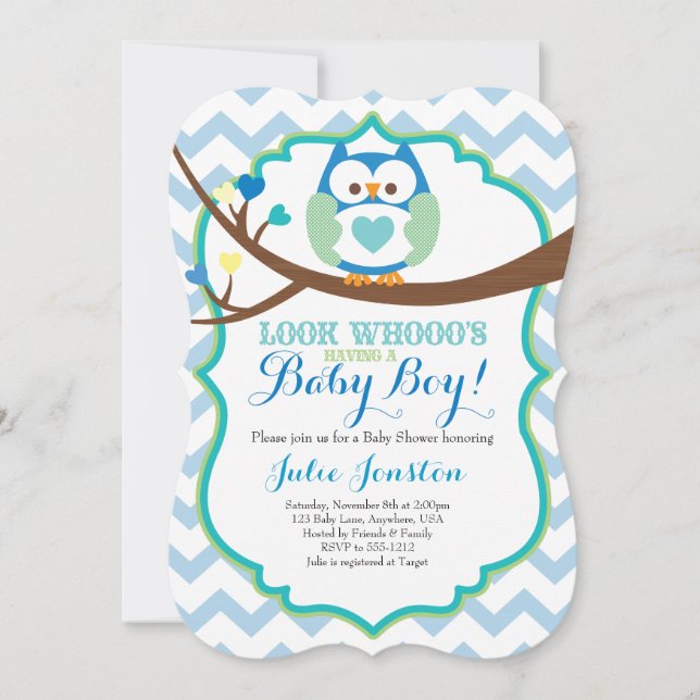 Owl Baby Shower Invitation (Front)