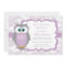 Owl Baby Shower Invitation for Girls, Purple - 730