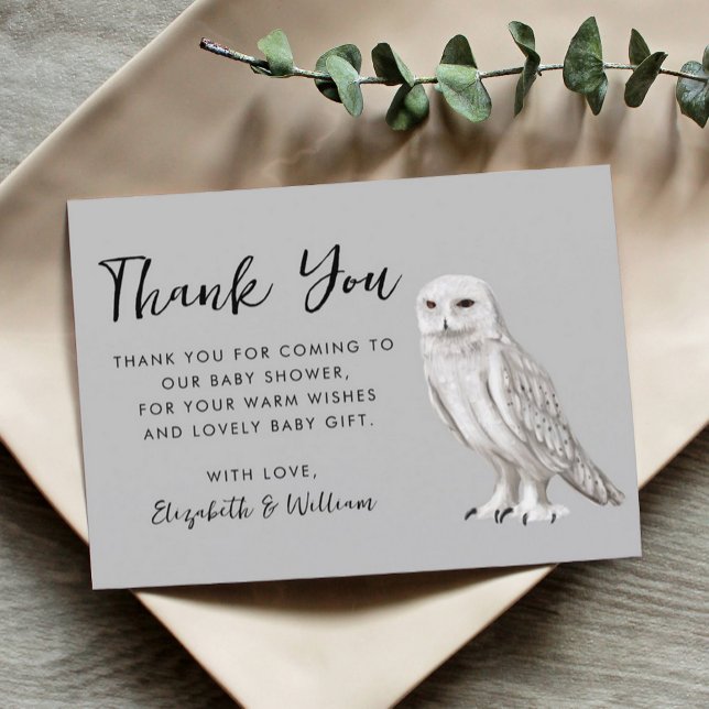 Owl Baby Shower Thank You Card (Creator Uploaded)