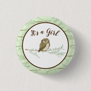 Owl Baby Shower Woodland 3 Cm Round Badge