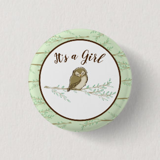 Owl Baby Shower Woodland 3 Cm Round Badge