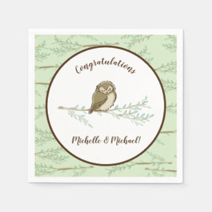 Owl Baby Shower Woodland Napkin