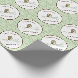 Owl Baby Shower Woodland Wrapping Paper