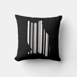 OWL BAR CODE Bird Barcode Avian Design Pattern Cushion