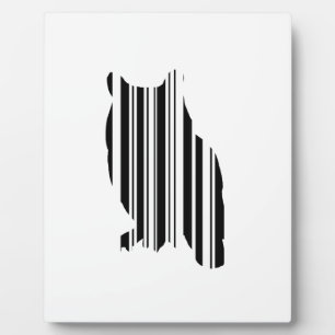 OWL BAR CODE Bird Barcode Avian Design Pattern Plaque