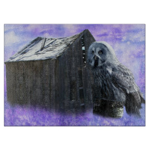 Owl Barn Shed Cutting Board