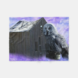 Owl Barn Shed Fleece Blanket