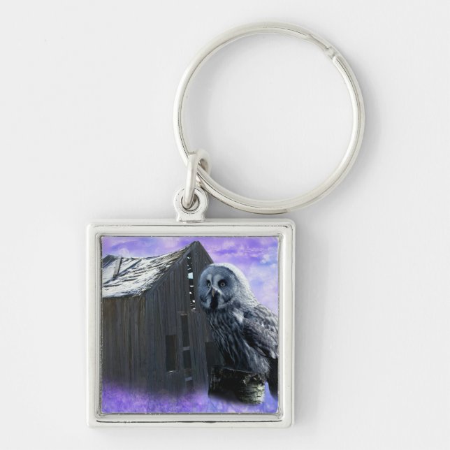 Owl Barn Shed Key Ring (Front)