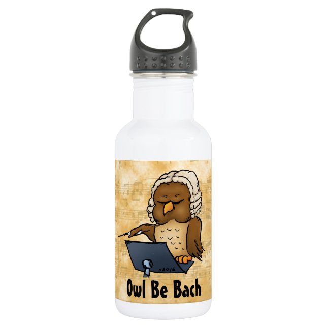 Owl Be Bach 532 Ml Water Bottle (Front)