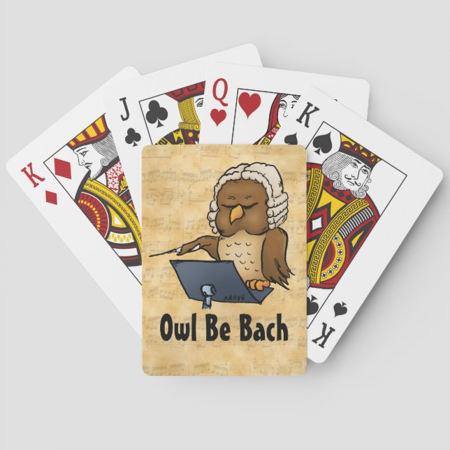 Owl Be Back Funny Cartoon Playing Cards (Back)
