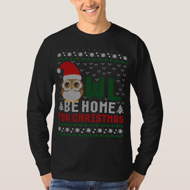 Owl Be Home For Christmas Ugly Sweater (Front)