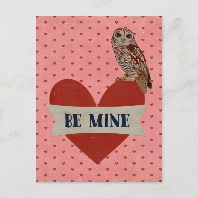 OWL BE MINE VALENTINE'S Postcard (Front)