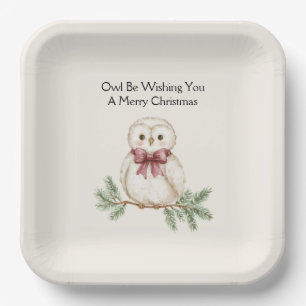 Owl Be Wishing Christmas Paper Plate