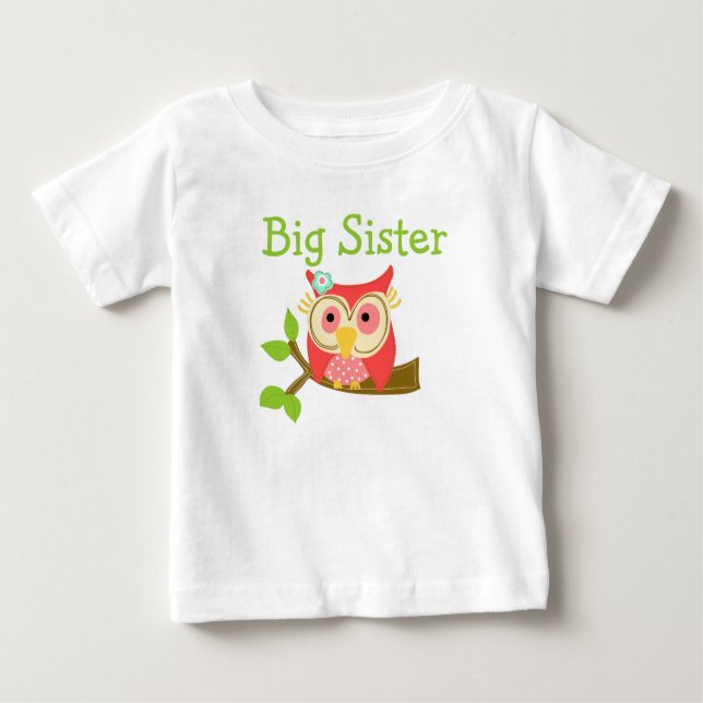 Owl Big Sister Baby T-Shirt (Front)