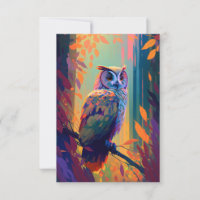 Owl Bird Animal Portrait Painting Wildlife Outdoor