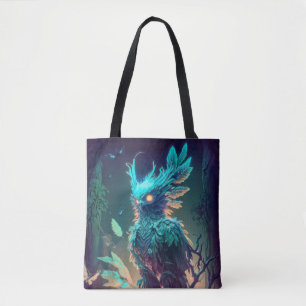 Owl Bird Animal Portrait Painting Wildlife Outdoor Tote Bag