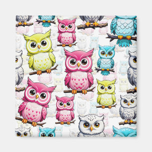 Owl Bird Colourful Design Magnet