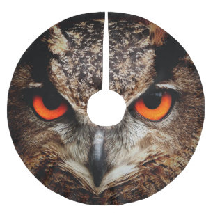 owl bird eyes eagle brushed polyester tree skirt