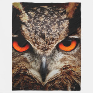 owl bird eyes eagle fleece blanket