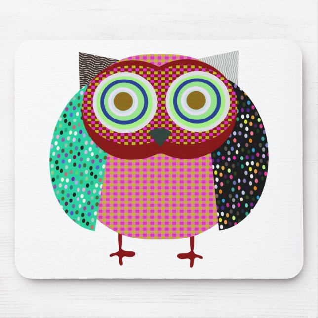 owl bird gufo mouse pad (Front)
