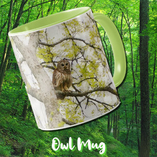 Owl Bird in Tree Nature Mug Cup