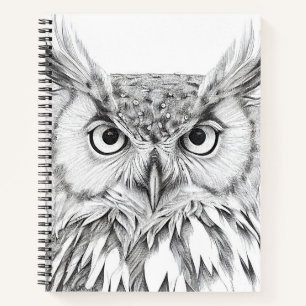 Owl Bird Wild Nature Animal Illustration Art  Notebook