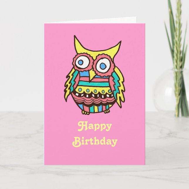 Owl Birthday Card (Front)