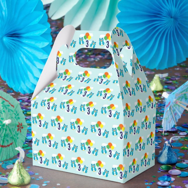 Owl Birthday Favour Box (Party)