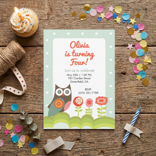 Owl Birthday Invitation for Kids 