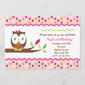 Owl Birthday Party Baby Shower Invitations