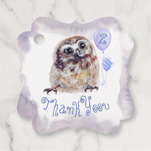 Owl Birthday Party Favour Tags