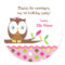 Owl Birthday Party Thank you Favour Stickers Label