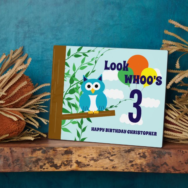 Owl Birthday Plaque (Side)