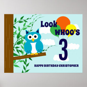 Owl Birthday Poster
