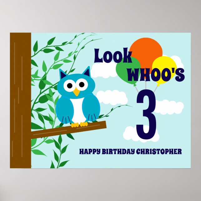 Owl Birthday Poster (Front)