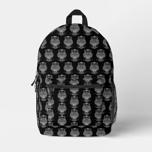 Owl (black) - Backpack (Front)