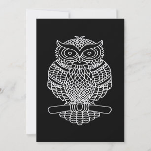 Owl (black) - Greeting Card
