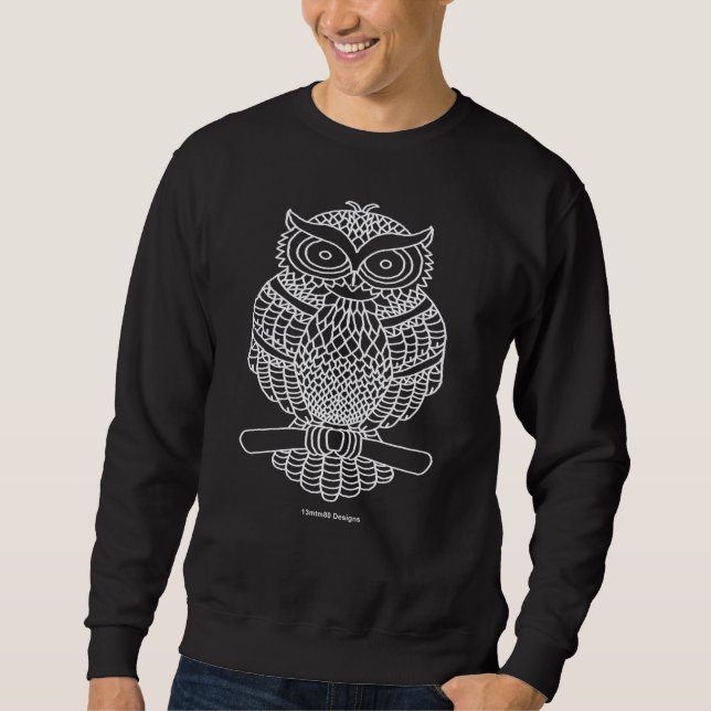 Owl (black) - Men's Sweatshirt (Front)