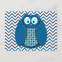 Owl - Blue with Polka Dots