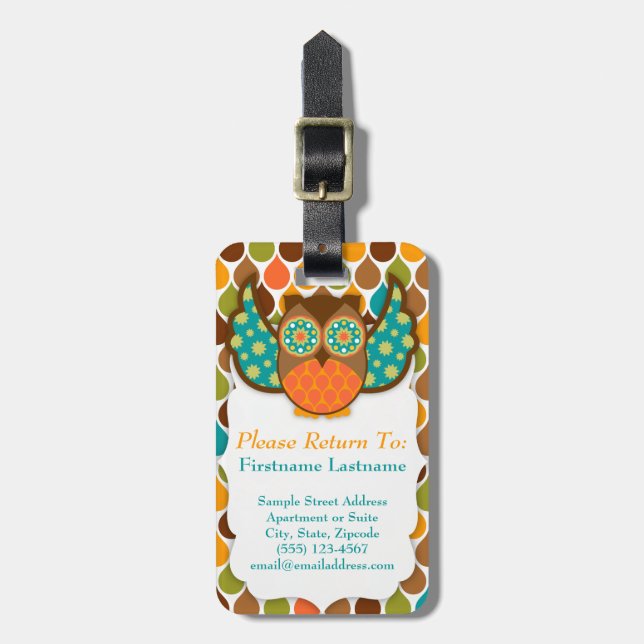 Owl Boheme Custom Luggage Tag (Front Vertical)