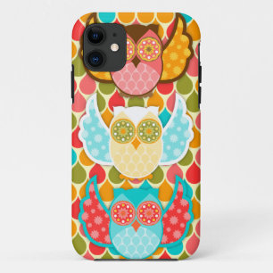 Owl Boheme Three Colourful Owls Case-Mate iPhone Case